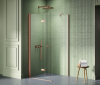 NEW TRENDY Kabina prysznicowa NEW SOLEO COPPER BRUSHED 1D kwadratowa L 70x80x195 szkło czyste 6mm Active Shield - składane K-2028